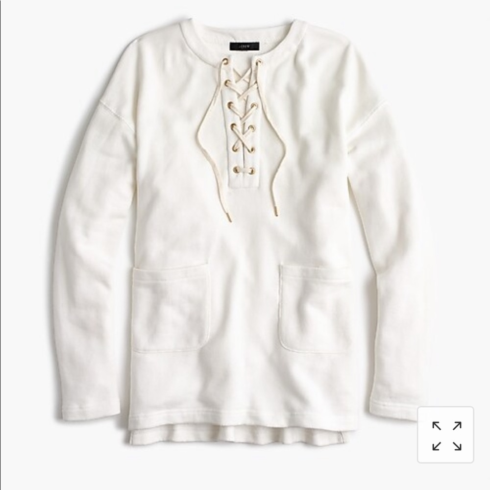 Jcrew lace up tunic sweatshirt, m, nwot